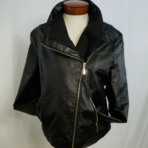 IMAN Jackets & Blazers - IMAN GENUINE LEATHER MOTO JACKET SZ LARGE